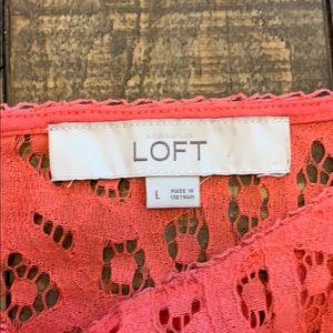 LOFT Tops - LOFT Coral Cutout Top Size L LOFT Tops - LOFT Coral Cutout Top Size L